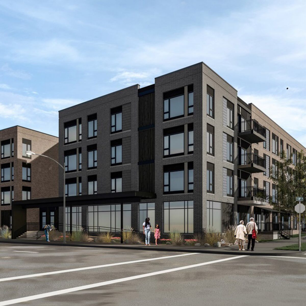 A rendering of the Thirteen 31 Place Apartments.