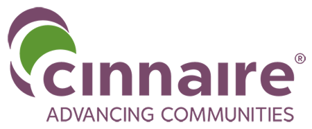 Cinnaire Advancing communities logo.