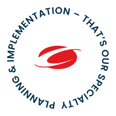 Catalyst logo with wraparound reading, "Planning and Implementation - that's our specialty."