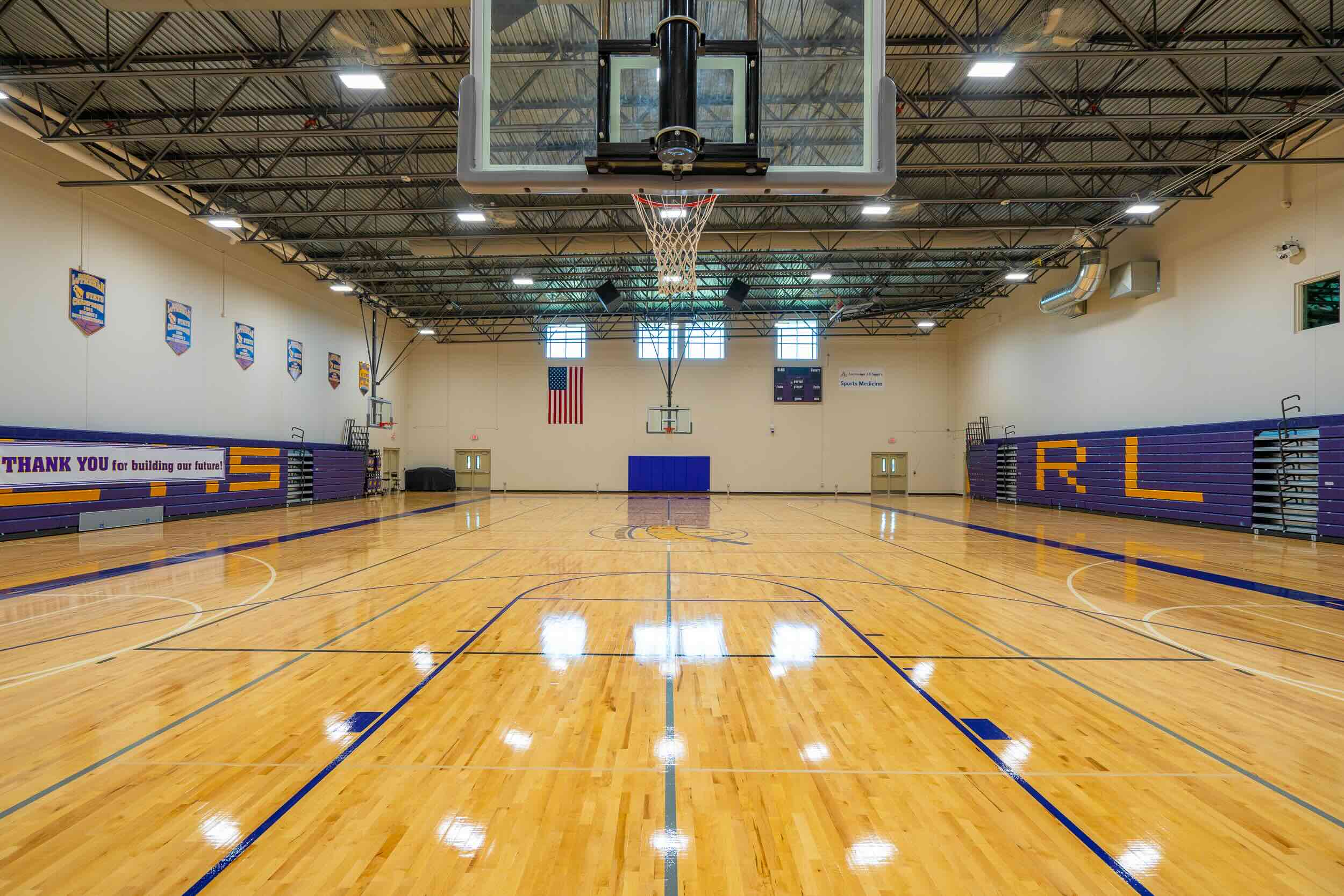 Racine Lutheran High School basketball court.