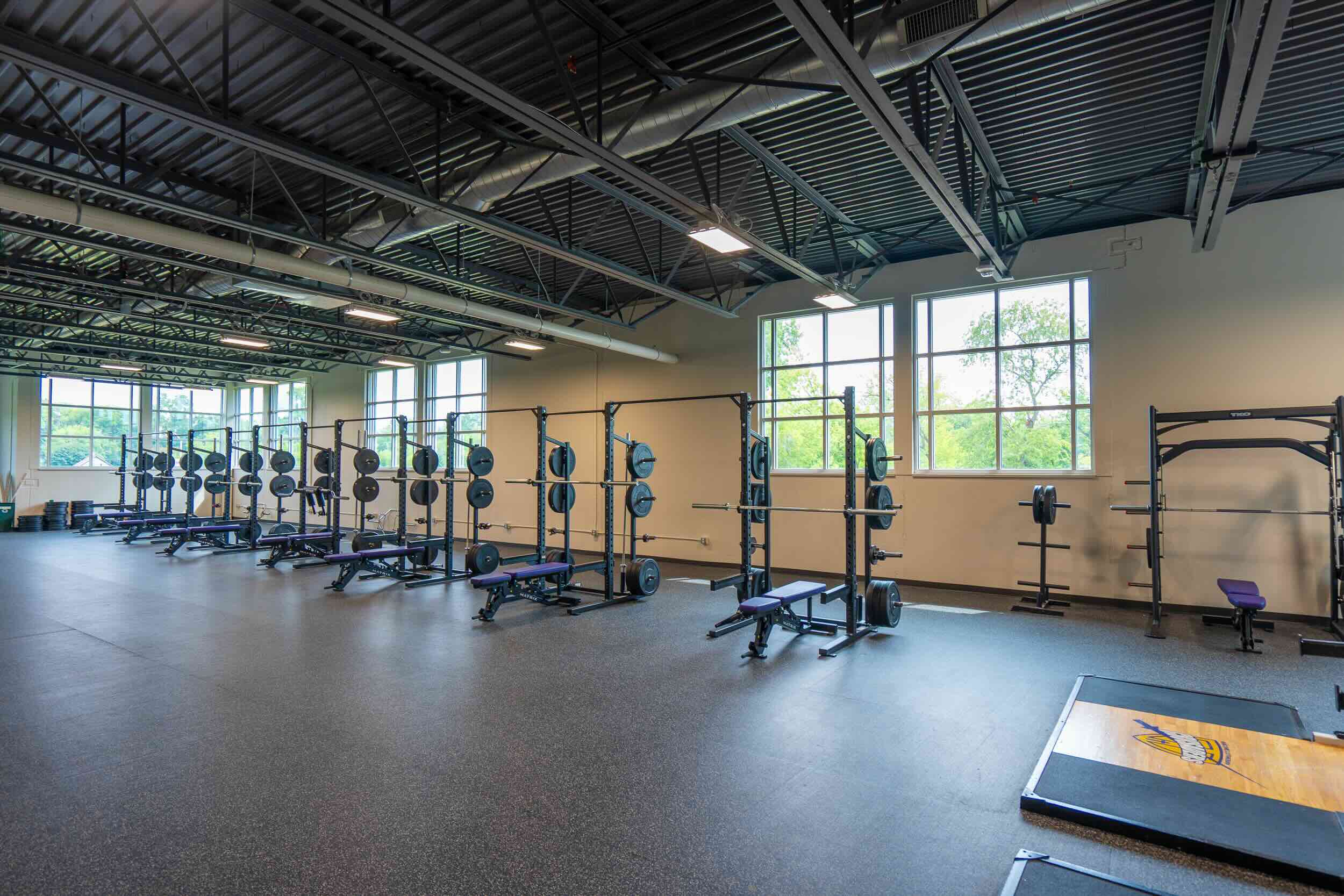 Racine Lutheran High School weight room.