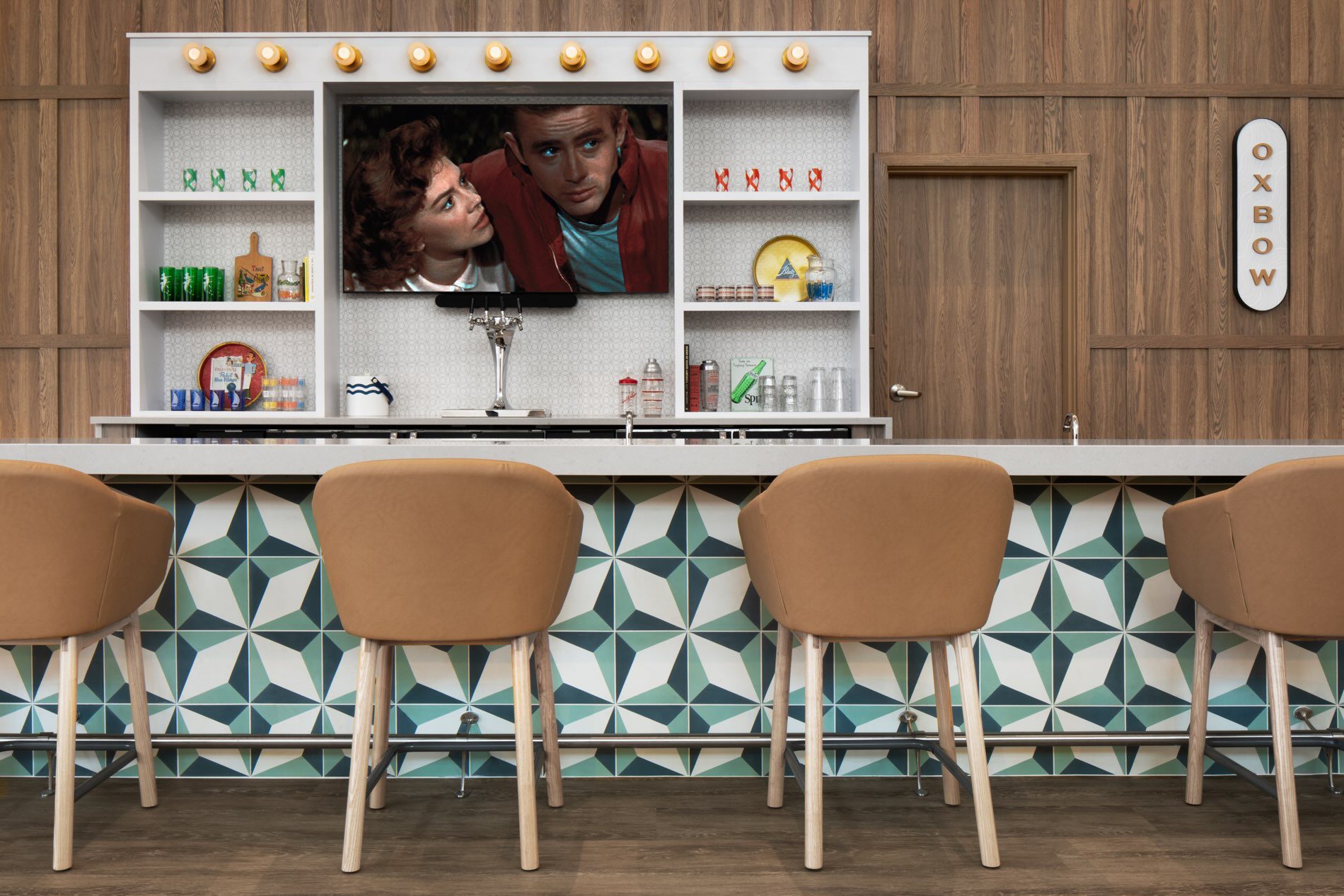 Bar rendering with a tv.