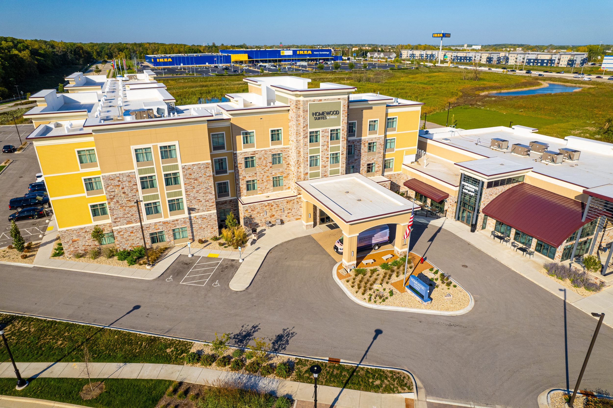 Aerial view of Creekside crossing.