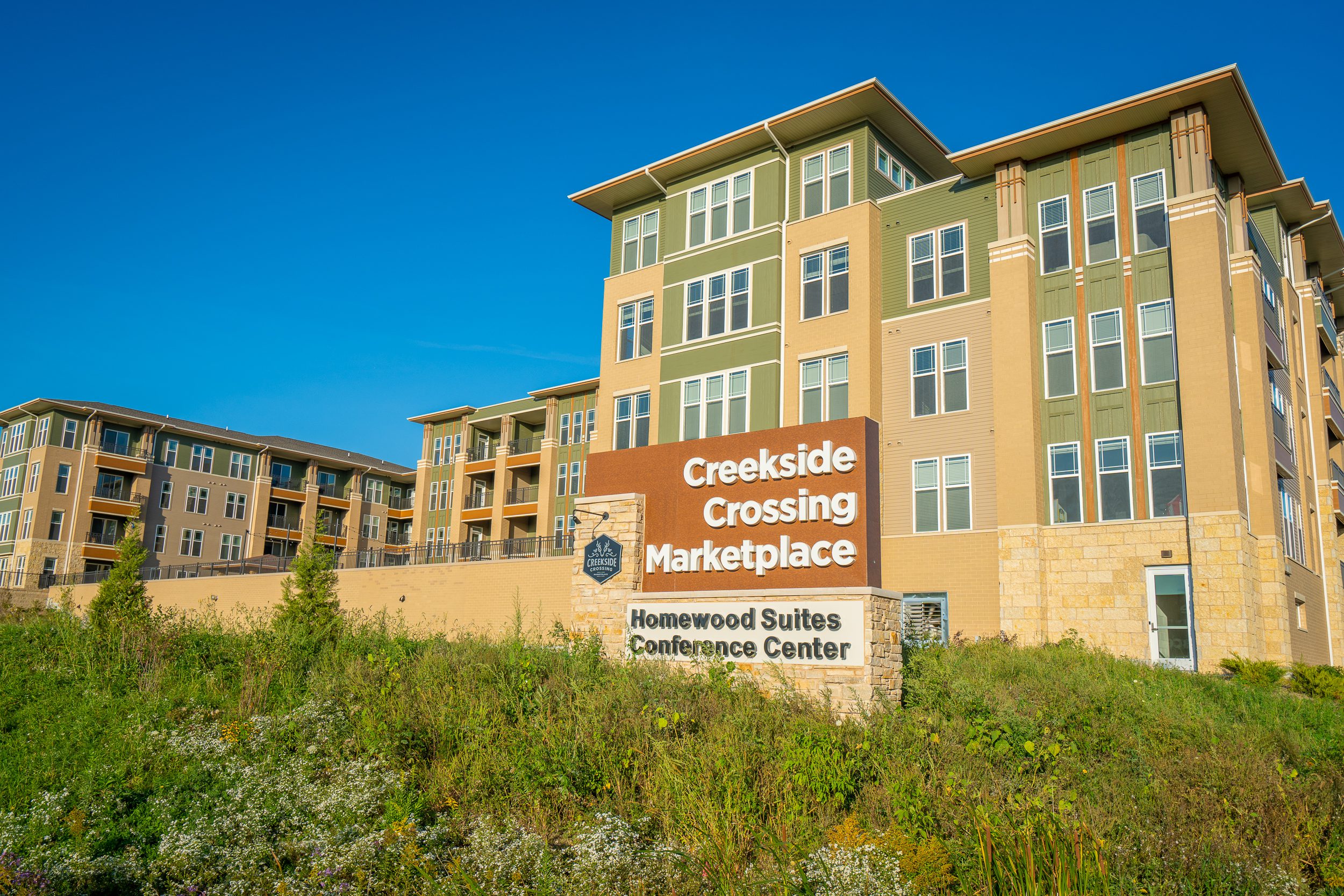 Aerial view of Creekside Crossing.